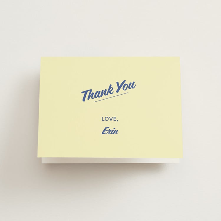 "Courthouse" - Bridal Shower Thank You Cards in Butter by Studio Suku - Front