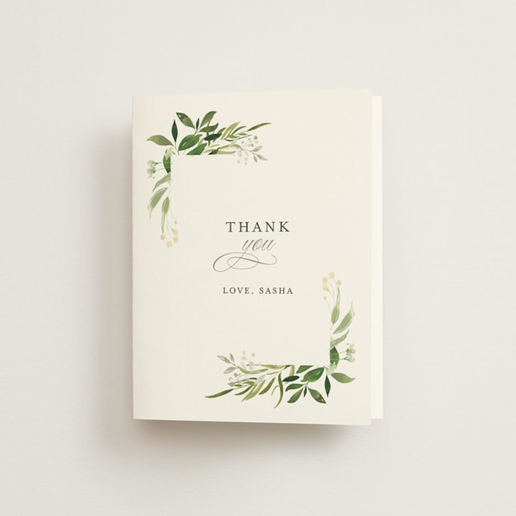 "Verdure" - Bridal Shower Thank You Cards in Garden by Leah Bisch - Front