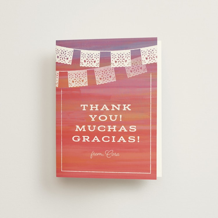 "Bridal Fiesta" - Bridal Shower Thank You Cards in Aqua by Laura Moyer - Front