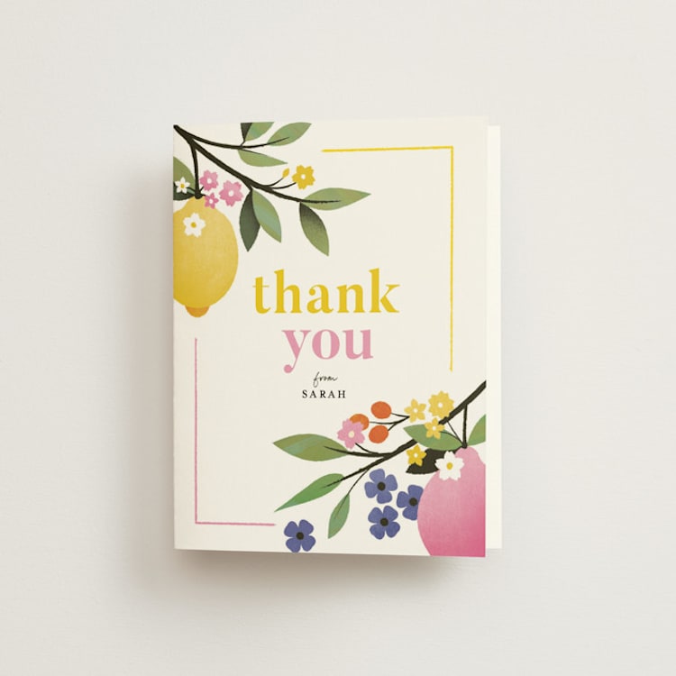 "Bridal Brunch" - Bridal Shower Thank You Cards in Pink Lemonade by Laura Moyer - Front