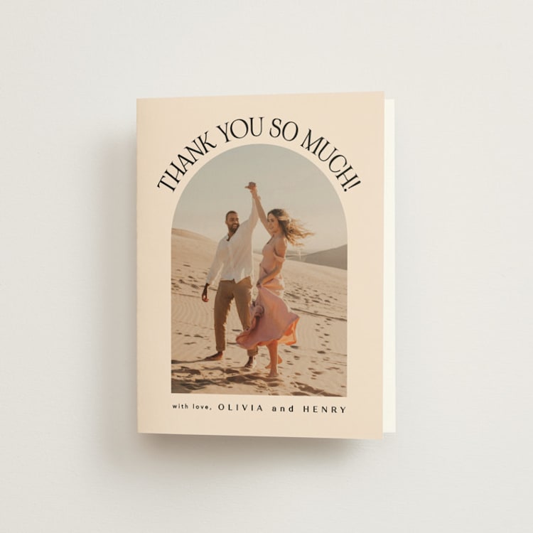 "Shower arch" - Bridal Shower Thank You Cards in Desert by Creo Study - Front