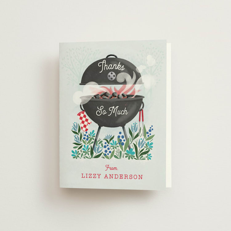 "Red hot bbq" - Bridal Shower Thank You Cards in Pepper by Paper Sun Studio - Front