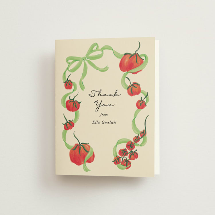 "Petit Pomodoro" - Bridal Shower Thank You Cards in Lime by Jackie Crawford - Front