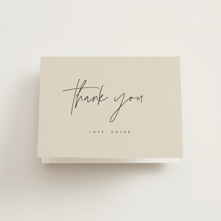 "Layered" - Bridal Shower Thank You Cards in Natural by Kelly Schmidt - Front