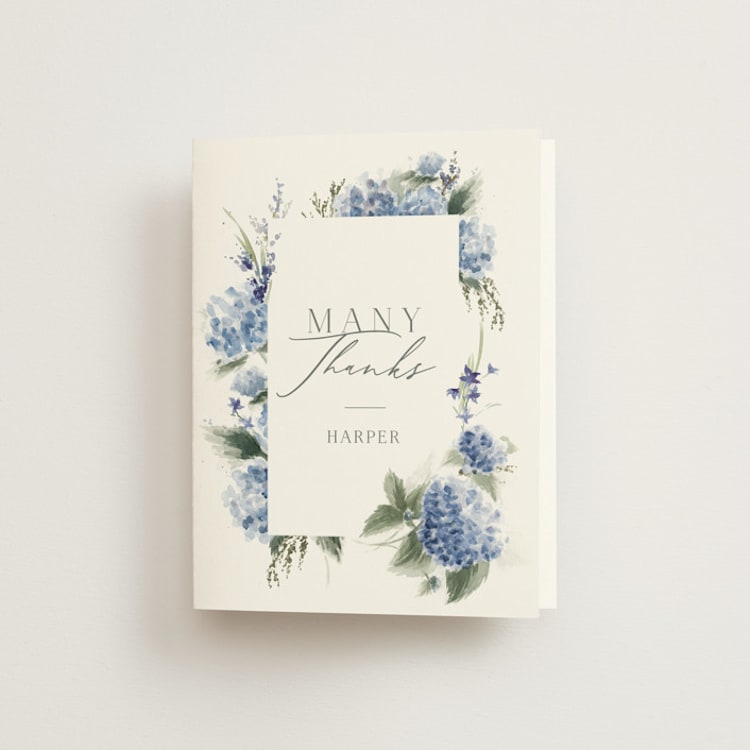 "English Garden" - Bridal Shower Thank You Cards in Sky by Kate Ahn - Front