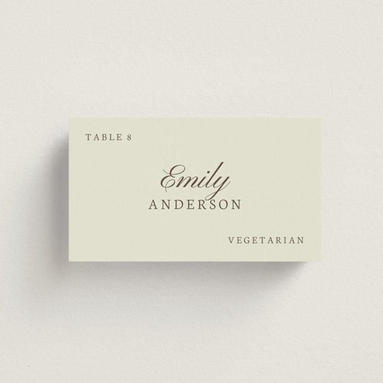 "Subtle elegance" - Place Cards - Vegetarian in Laurel by elithing - Front
