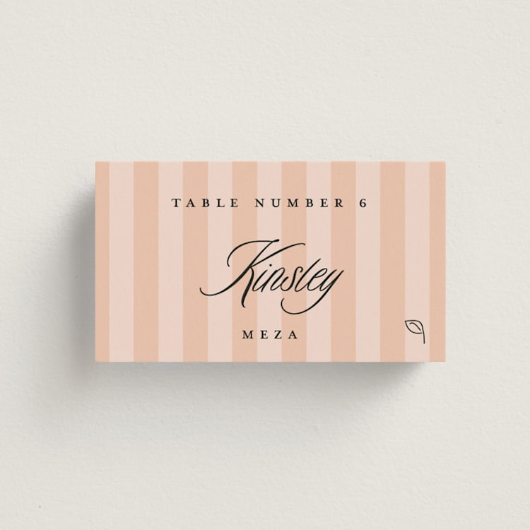"A Simple Stripe Meal Choice" - Place Cards - Vegetarian in Candy by Susan Zinader - Front