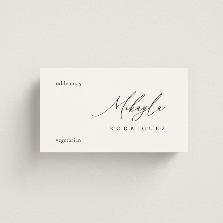 "Corner" - Place Cards - Vegetarian in Silk by Kelly Schmidt - Front