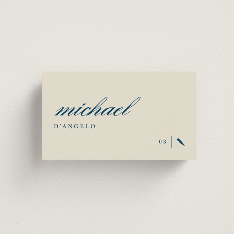 "Scripted" - Place Cards - Vegetarian in Linen by Sierra Lee - Front