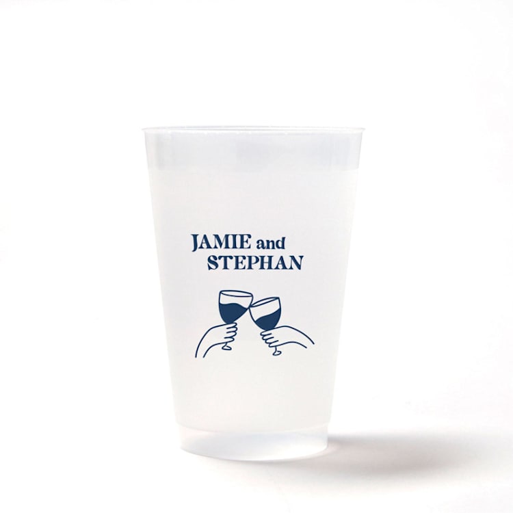 "Cheers to Love Frosted Plastic Cup, set of 50" - Party Cups in natural by ForYourParty