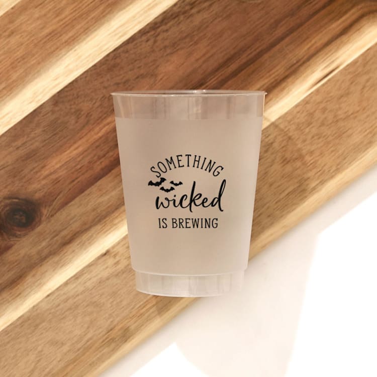 "Personalized Something Wicked Frosted Plastic Cup, set of 50" - Party Cups in clear by ForYourParty