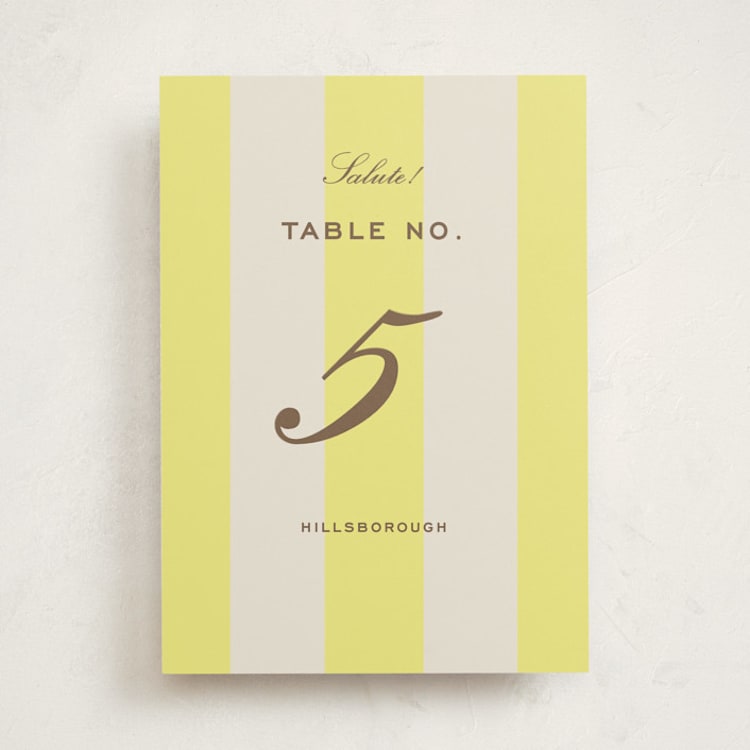 "Campania" - Party Table Numbers in Limone by Megan Davis - Front