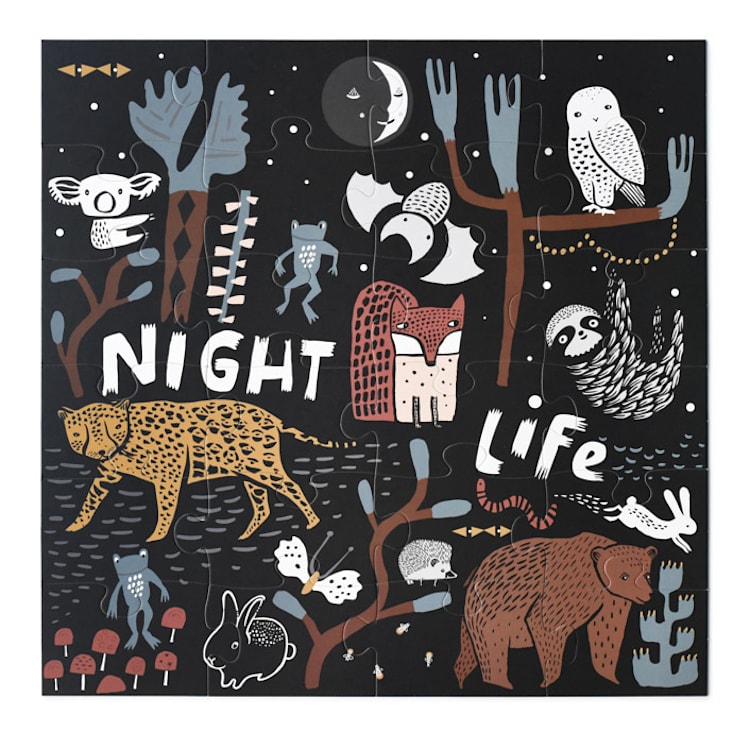 "Wee Gallery Night Life Floor Puzzle" - Puzzles in multicolor by Wee Gallery