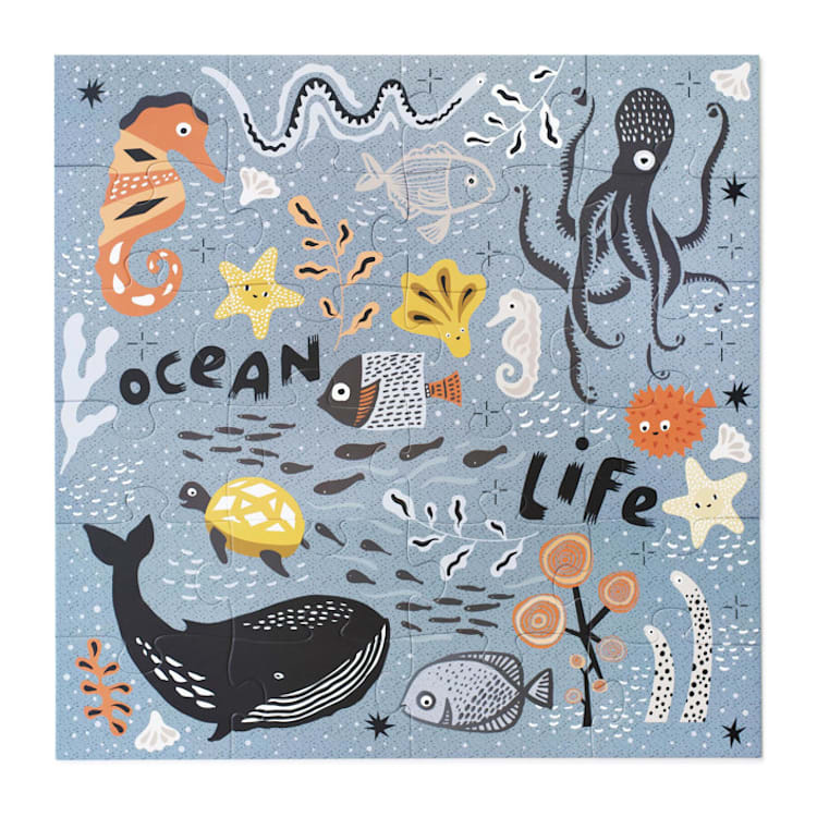 "Wee Gallery Ocean Life Floor Puzzle" - Puzzles in multicolor by Wee Gallery