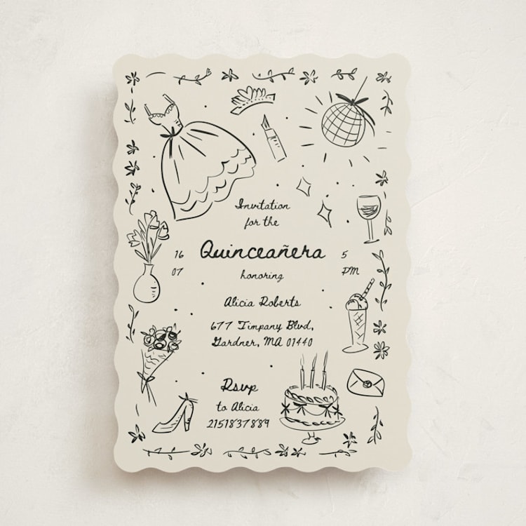 "QuinceañeraParty" - Quinceanera Invitations in Sand by samovilka - Front