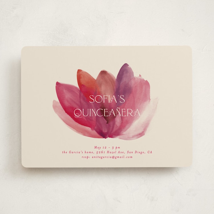 "Lotus" - Quinceanera Invitations in Petal by Gwen Bedat - Front