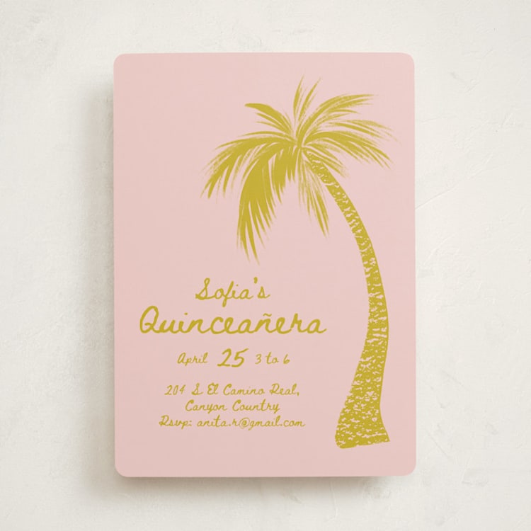 "Palm" - Quinceanera Invitations in Sunshine by Gwen Bedat - Front