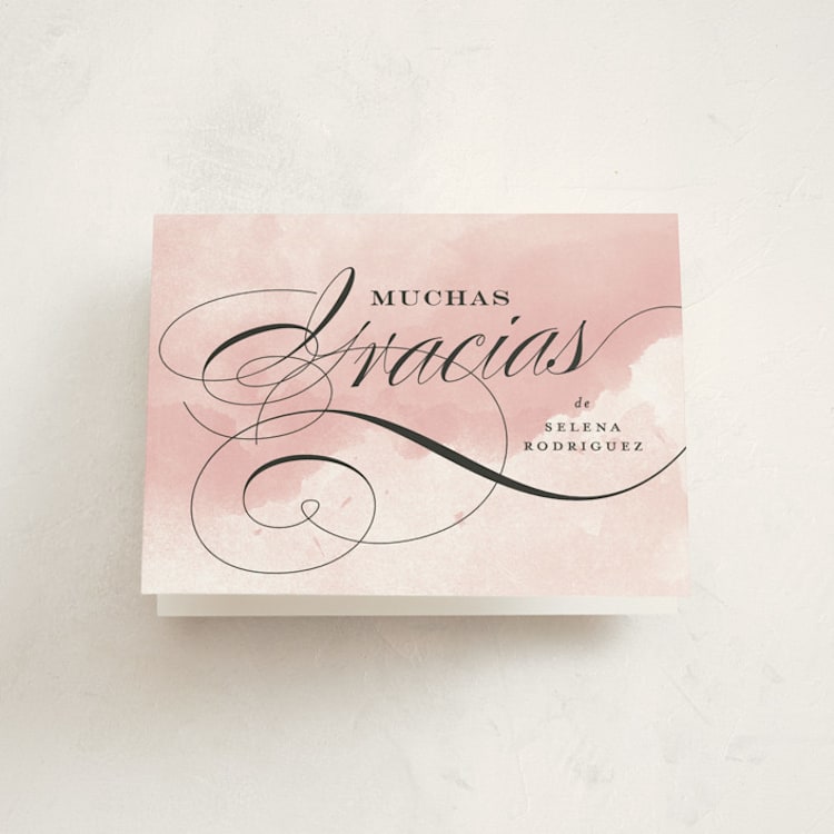 "Dancing Script" - Quinceañera Thank You Cards in Mulberry by Jill Means - Front