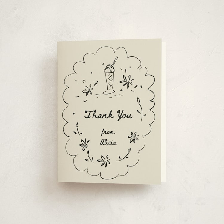 "QuinceañeraParty" - Quinceañera Thank You Cards in Sand by samovilka - Front
