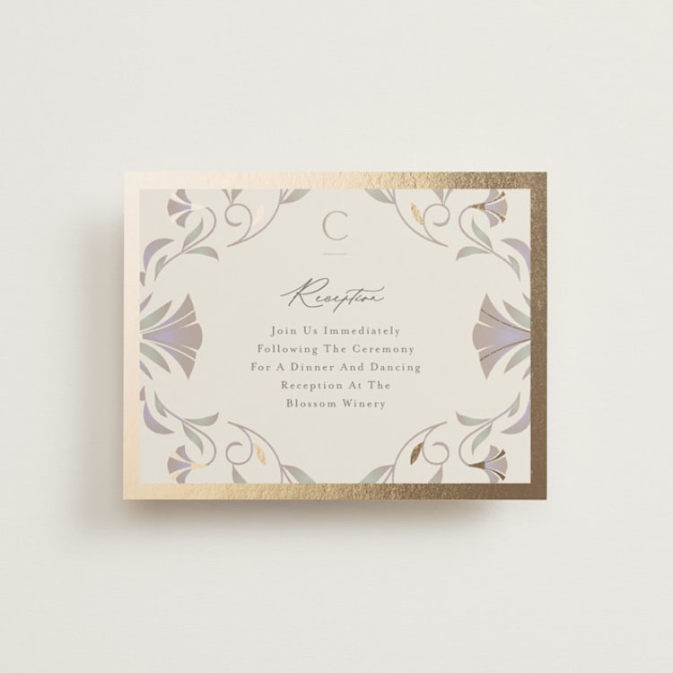 "Deco Nouveau" - Reception Cards in Vanilla by Lori Wemple - Front
