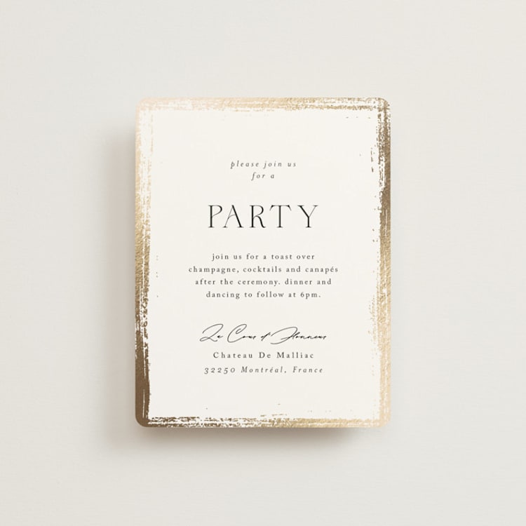 "Brushed Edge" - Reception Cards in Silk by Kelly Schmidt - Front