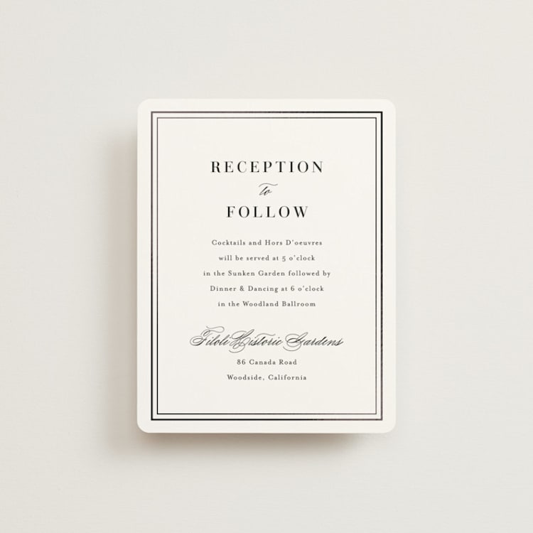 "Polished" - Reception Cards in Cotton by Jennifer Postorino - Front