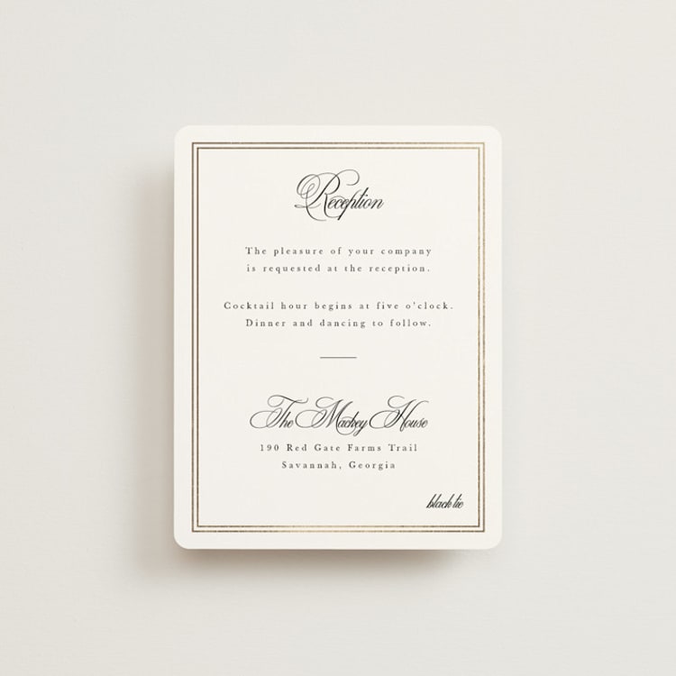 "Traditionalist" - Reception Cards in Snow by Sarah Brown - Front