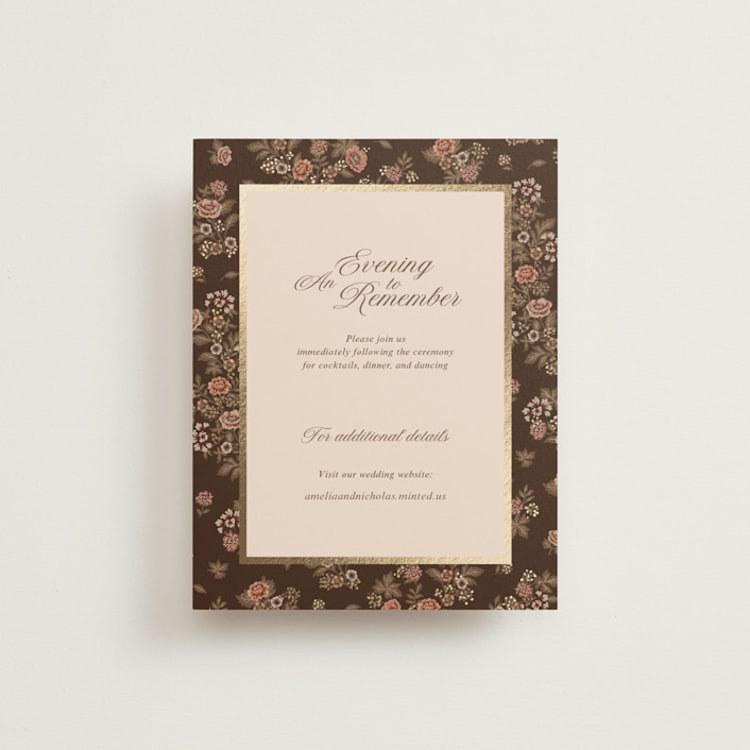 "Blooming path" - Reception Cards in Chocolate by Paola Benenati - Front