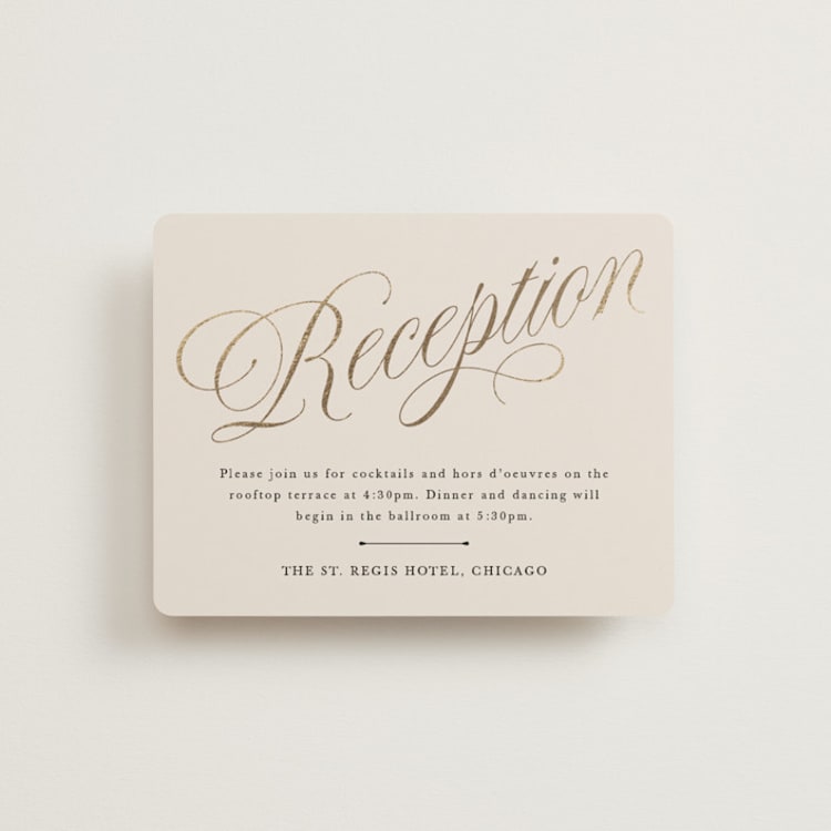 "Mirin" - Reception Cards in Linen by Kate Ahn - Front
