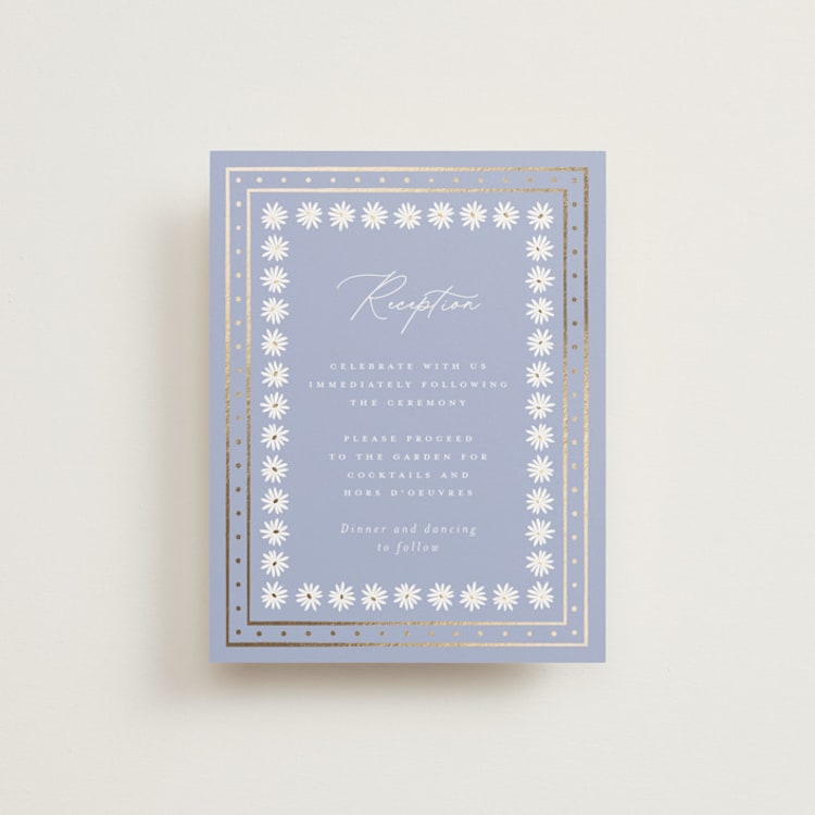 "Sadie" - Reception Cards in Periwinkle by Erin German - Front