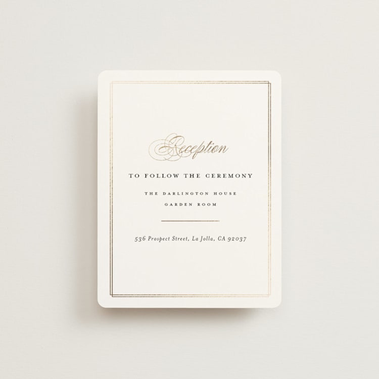 "Timeless" - Reception Cards in Linen by Erica Krystek - Front