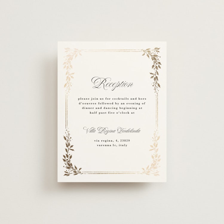"Lake Como" - Reception Cards in Diamond by Kate Ahn - Front