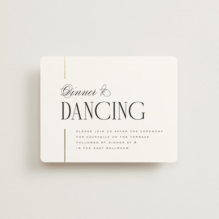 "Linear" - Reception Cards in Silk by Laura Hankins - Front