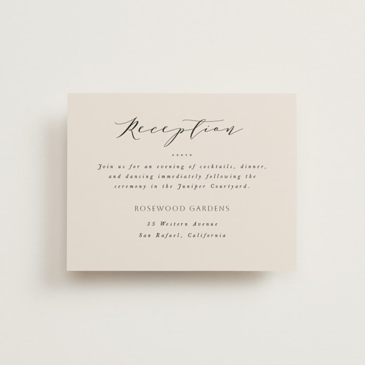 "Floral Border" - Reception Cards in Champagne by Leah Bisch - Front