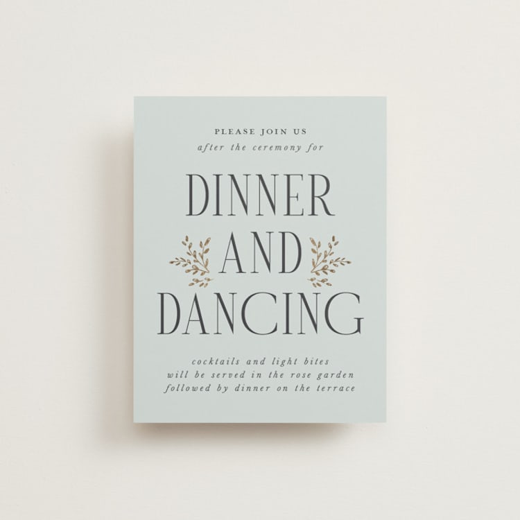 "Enchanted" - Reception Cards in Mist by Laura Hankins - Front