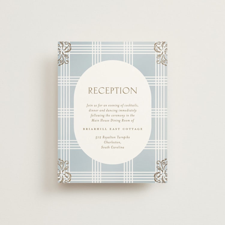 "salt and ivory" - Reception Cards in Belair by Grae - Front