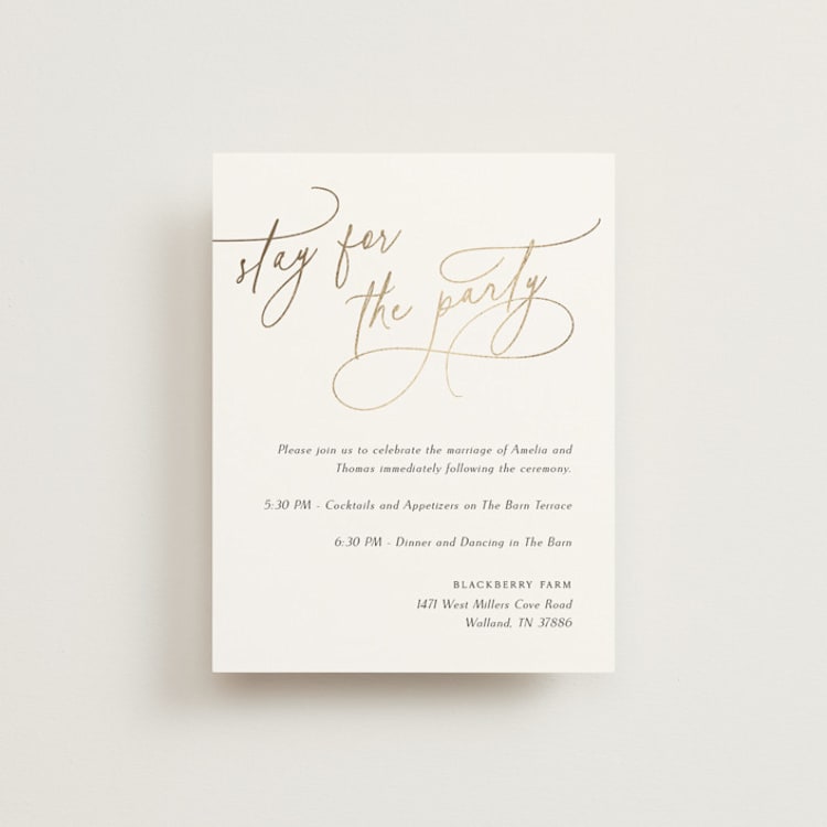 "The Wedding" - Reception Cards in Marshmallow by Kaydi Bishop - Front