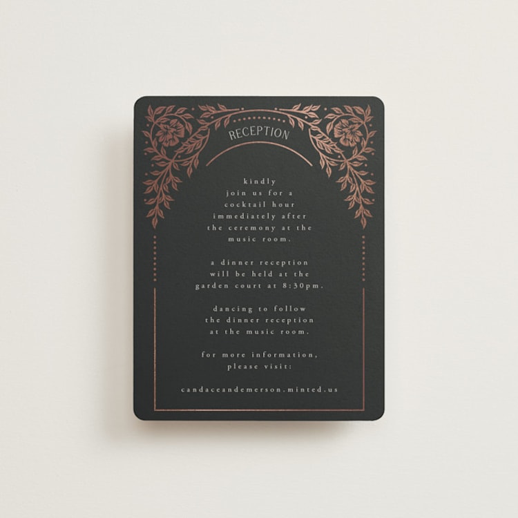 "Gilded nouveau frame" - Reception Cards in Onyx by Ana de Sousa - Front