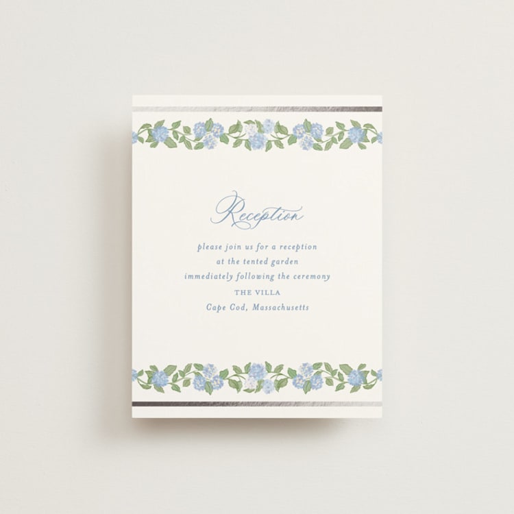 "Pillowy border" - Reception Cards in Ocean by Creo Study - Front