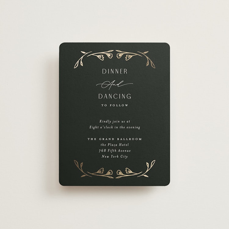 "Majesty" - Reception Cards in Onyx by Nicoletta Savod - Front