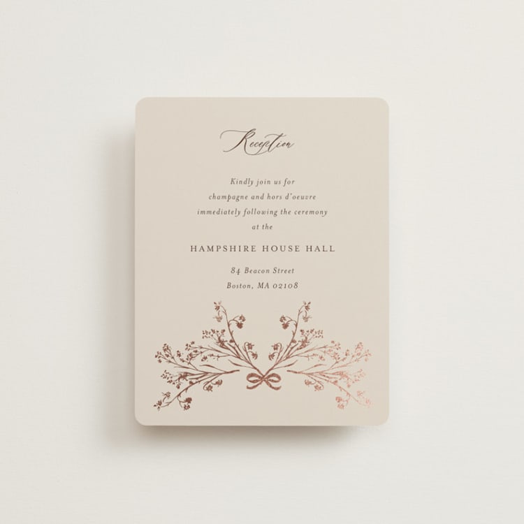 "Shining Florals" - Reception Cards in Almond by frau brandt - Front