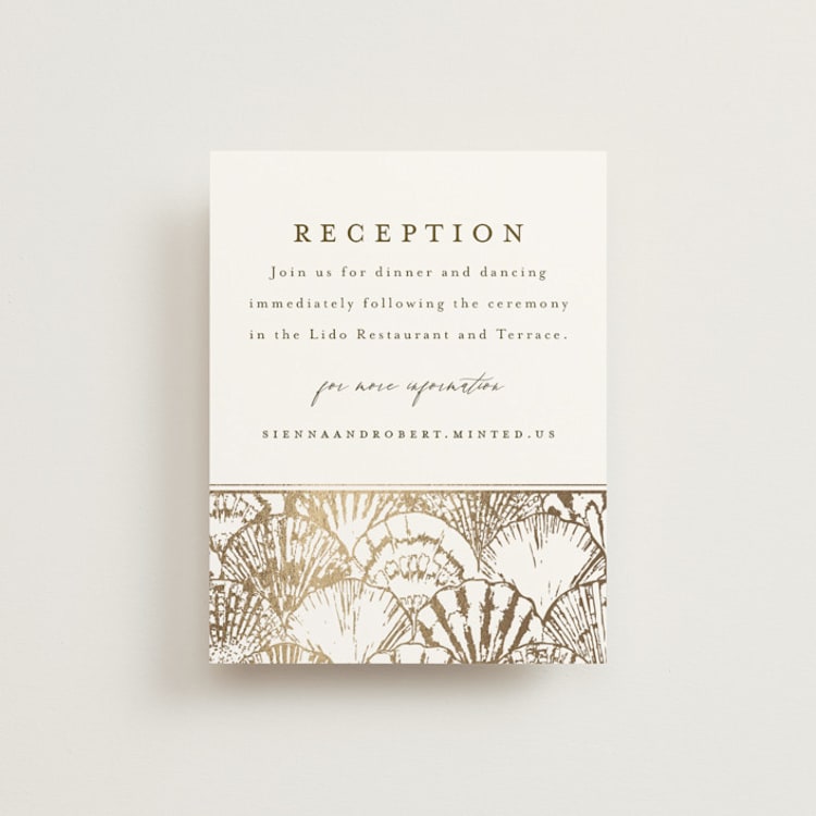 "By the Seashore" - Reception Cards in Pearl by Maria Alou - Front