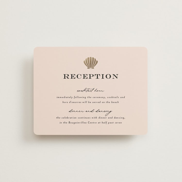 "tropical getaway" - Reception Cards in Blush by Laura Hamm - Front