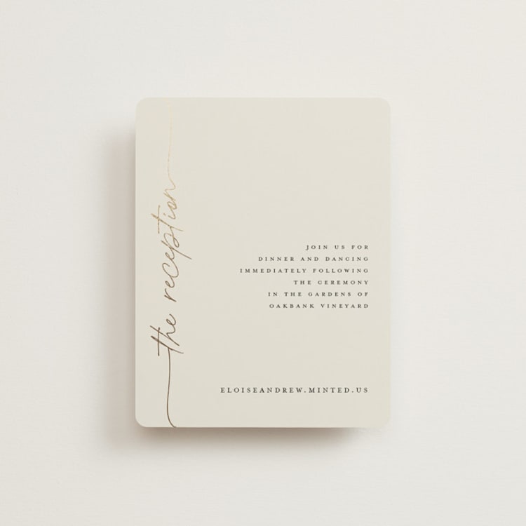 "silk" - Reception Cards in Linen by Pippa Shaw - Front