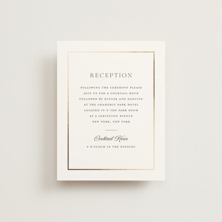 "Opulence" - Reception Cards in Pearl by Stacey Meacham - Front