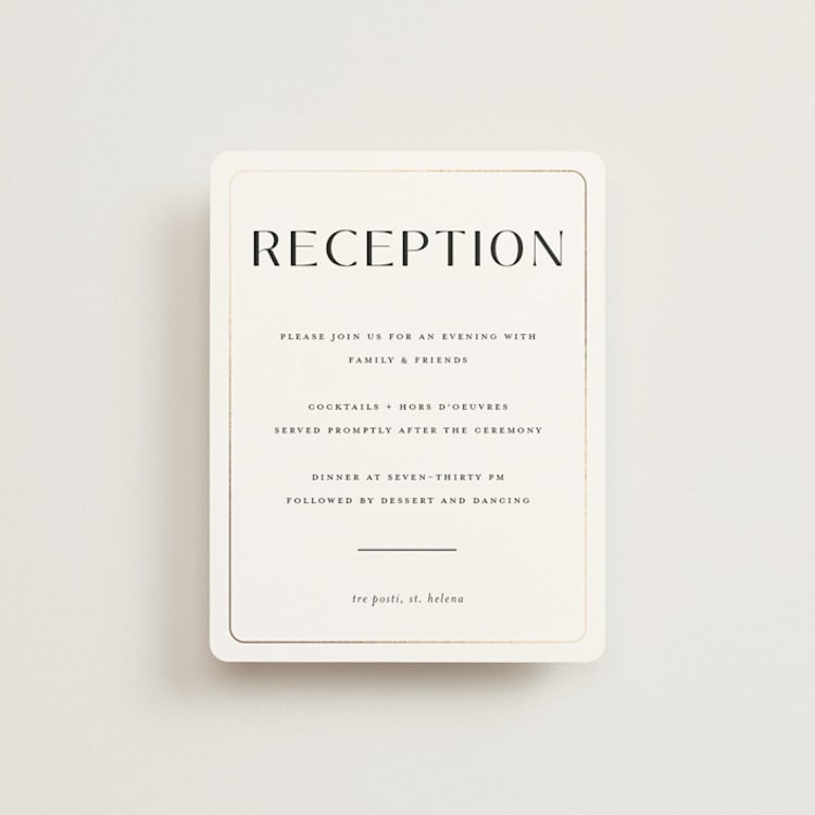 "Loren" - Reception Cards in Cotton by Christie Garcia - Front