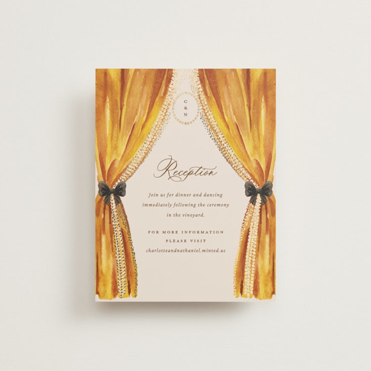 "Tuileries" - Reception Cards in Golden by Claudia Orengo - Front