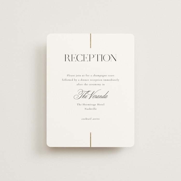 "Aligned" - Reception Cards in Spun Sugar by Jessica Williams - Front