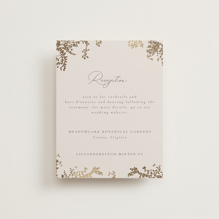"forever and a day" - Reception Cards in Luxe Neutral by Design Lotus - Front