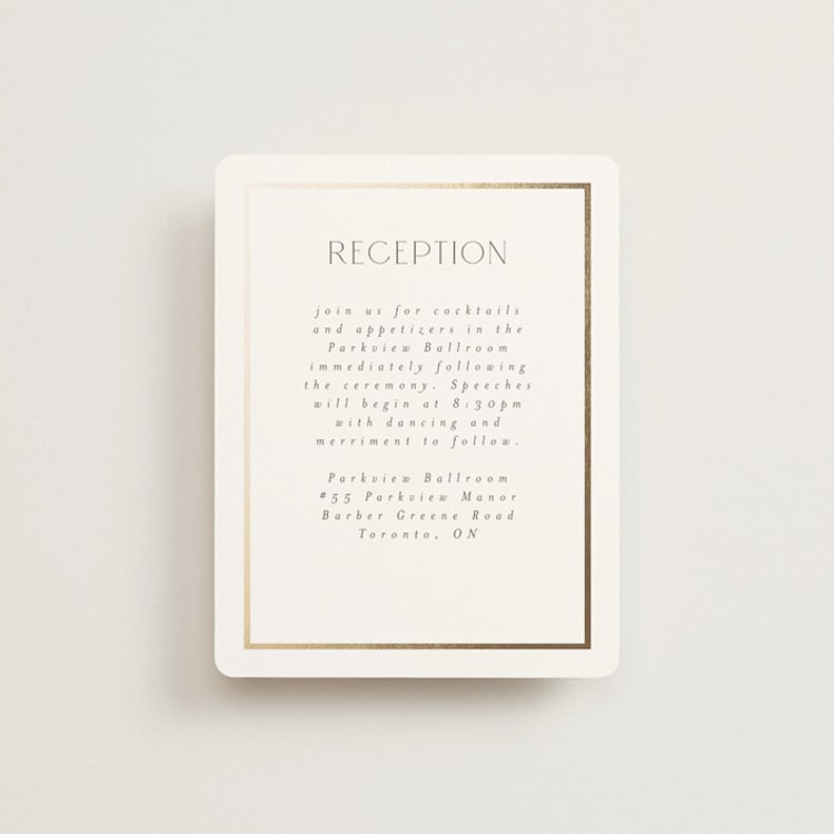 "Regal" - Reception Cards in Porcelain by Nicole Walsh - Front